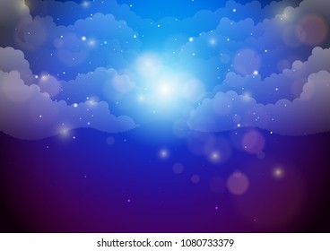 Beautiful night sky abstract background.Vector illustration.