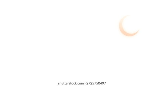 Una hermosa composición de cielo nocturno con una luna creciente brillante y estrellas brillantes dispersas de varios tamaños. Perfecto como una superposición decorativa para Ramadán, Eid o diseños místicos de temática nocturna.