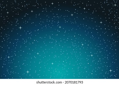 Beautiful night sky with twinkling stars. Vector illustration.