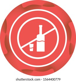 Beautiful No Drink Glyph Vector Icon