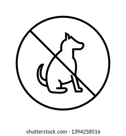 Beautiful No Pet Sign Line Black Icon