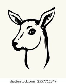 Beautiful noble deer. Vector drawing