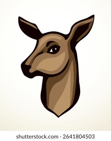 Beautiful noble deer. Vector drawing