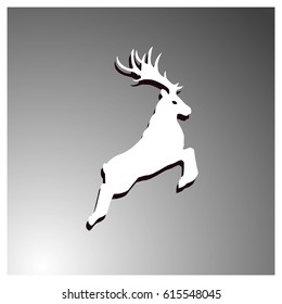 Beautiful noble proud sika deer are ruminant mammal in family Cervidae. Side view. Dark ink hand drawn picture sketchy in art retro style pen on paper
