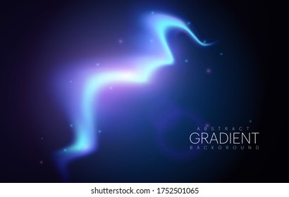 Beautiful northern light effects in night sky background design. Vector illustration.