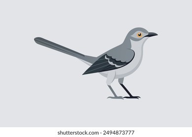 Hermosa obra de arte de Vector de pájaro burlón del norte