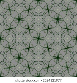 Beautiful nouveau geometric floral vector seamless pattern. Lace texture ornament. Textile print design. Simple flower stylized background. Wallpaper ornate geometry.