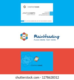 Beautiful Nuclear Logo and business card. vertical Design Vector