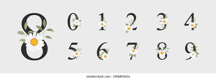 Beautiful number decoration for wedding with floral 