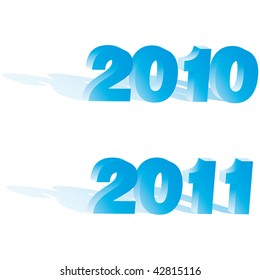 Beautiful numerical designation of new 2010 and 2011 year