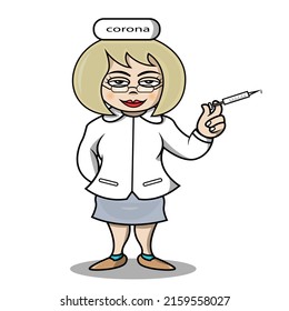 beautiful nurse demonstrates how to inject