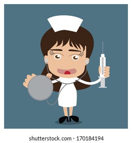 beautiful nurse ready to make an injection.