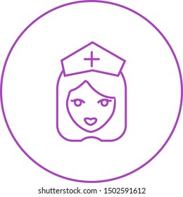 Beautiful Nurse vector line icon