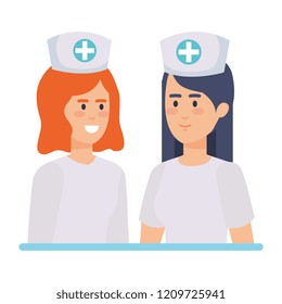 beautiful nurses medical characters