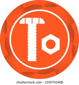 Beautiful Nut and bolt Glyph Vector Icon