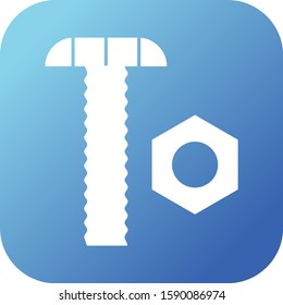 Beautiful Nut and bolt Glyph Vector Icon