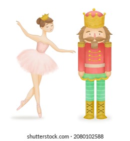 Beautiful nutcracker ballet characters hand painted