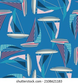 Beautiful ocean beach wind surfing illustration and stripes seamless pattern Vector EPS10 Design for fashion   fabric  textile  wallpaper  cover  web   wrapping   all prints ocean blue

