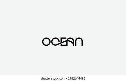 Beautiful OCEAN lettering vector design