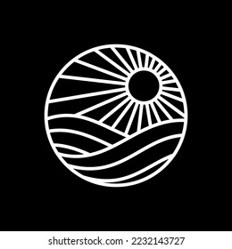 Beautiful ocean view logo design