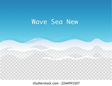 Beautiful ocean wave transparent background in vector format.