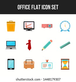 Beautiful Office Flat Multicolor icon set