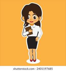 a beautiful office lady stand alone 
