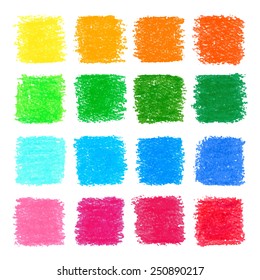 Beautiful oil pastel square design elements for your design.