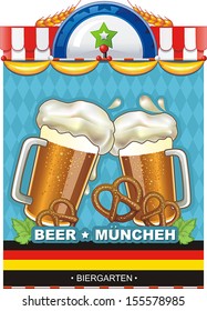 Hermoso fondo de Oktoberfest con texto. Banner de ilustración de vector