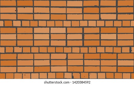 Beautiful old brick wall background. Clay brick wall texture. Vintage vector seamless pattern.