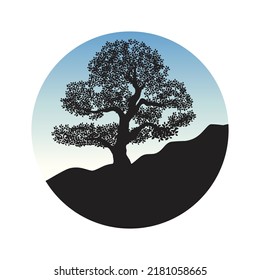 beautiful old tree, vector artwork