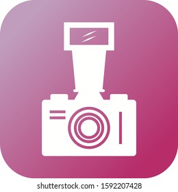 Beautiful Old Video Camera Glyph Vector Icon