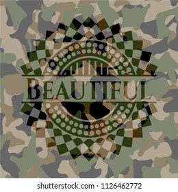 Beautiful on camouflage texture