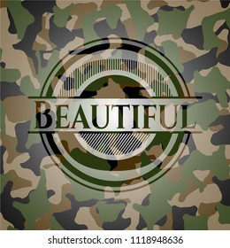 Beautiful on camouflaged texture
