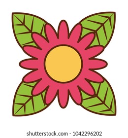 beautiful one flower on leaves decoration