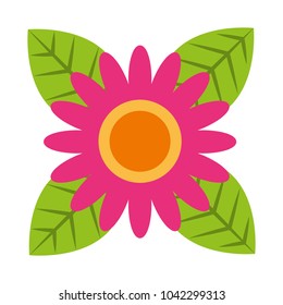 beautiful one flower on leaves decoration