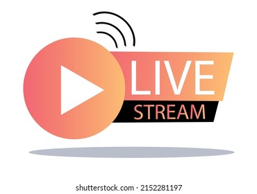 beautiful online broadcast button on the internet