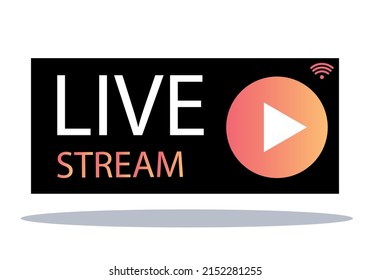 beautiful online broadcast button on the internet