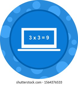 Beautiful Online Calculation Glyph Vector Icon