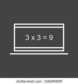 Beautiful Online Calculation Line Vector Icon