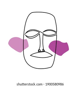 beautiful online hand drawing face abstract illustration