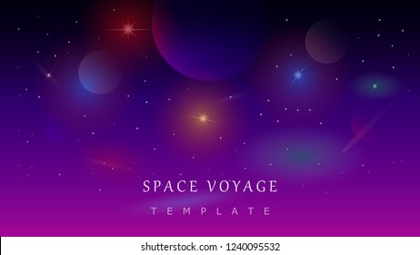 beautiful open space landscape vector template for magazine cover design