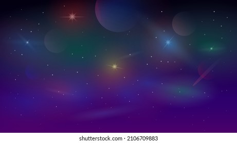 Beautiful open space landscape vector template for magazine cover design