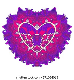 Beautiful openwork heart. Beautiful background for greeting cards, wedding and invitation. Decorating for the holiday Valentine's Day.