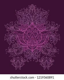 Beautiful openwork pattern with a lotus as a symbol of purity