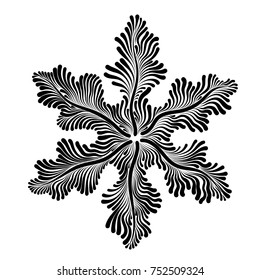 Beautiful openwork snowflake graphic decorative vector illustration