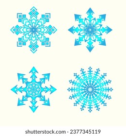 Hermosas copas de nieve estilizadas a la vista para la decoración festiva