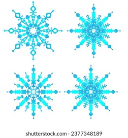 Hermosas copas de nieve estilizadas a la vista para la decoración festiva