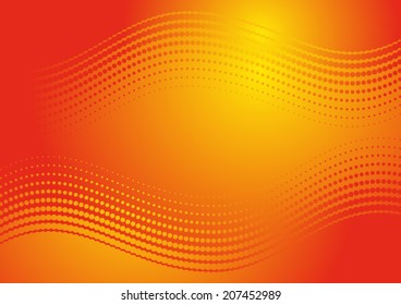 Beautiful orange abstract background with halftone effect
