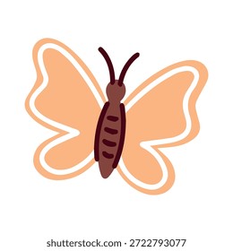 Hermosa mariposa naranja con patrones oscuros. Insecto elegante para el arte botánico, diseños de jardines de verano e ilustraciones de primavera con temas de naturaleza.